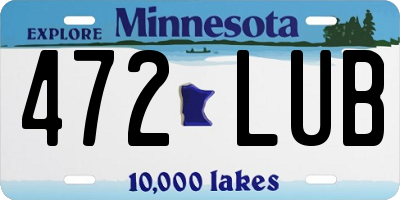 MN license plate 472LUB