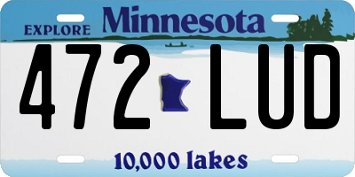 MN license plate 472LUD