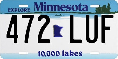 MN license plate 472LUF