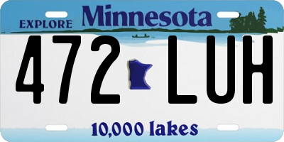 MN license plate 472LUH
