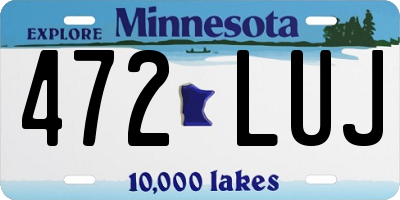 MN license plate 472LUJ