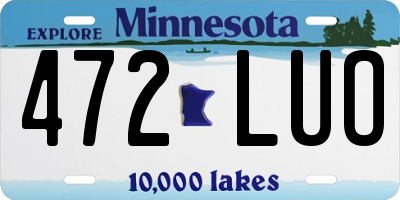 MN license plate 472LUO