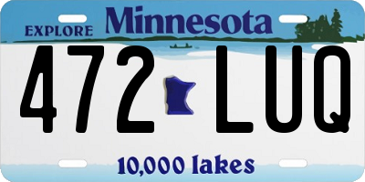 MN license plate 472LUQ