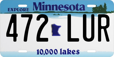 MN license plate 472LUR