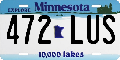 MN license plate 472LUS