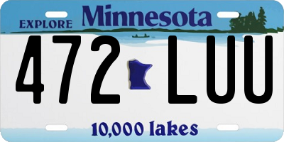 MN license plate 472LUU