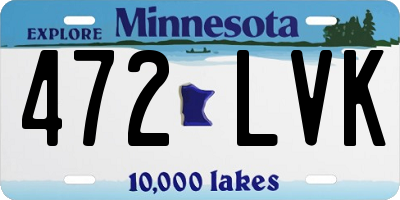 MN license plate 472LVK