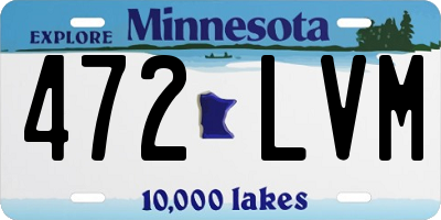 MN license plate 472LVM