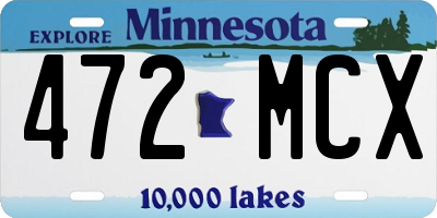 MN license plate 472MCX