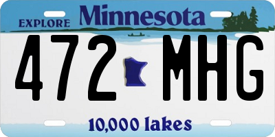 MN license plate 472MHG