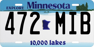 MN license plate 472MIB