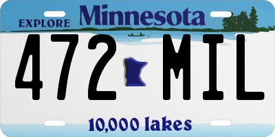 MN license plate 472MIL