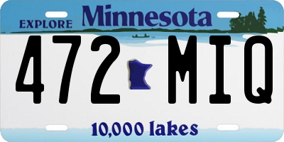 MN license plate 472MIQ