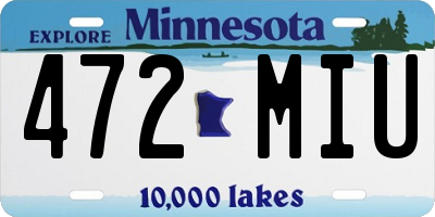 MN license plate 472MIU