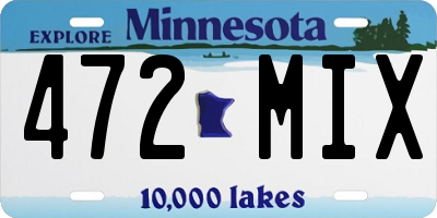 MN license plate 472MIX