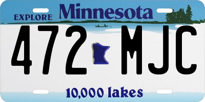 MN license plate 472MJC