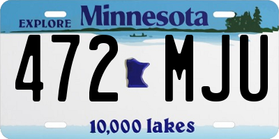 MN license plate 472MJU
