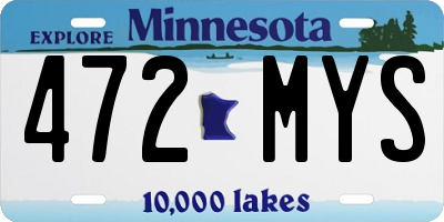 MN license plate 472MYS