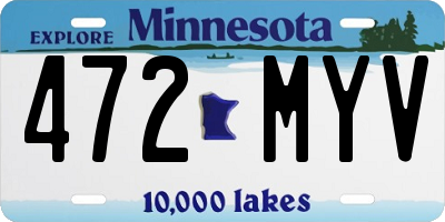 MN license plate 472MYV