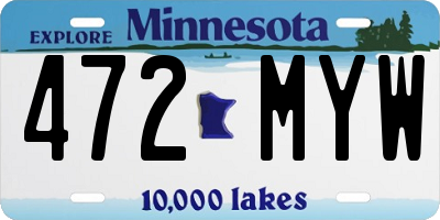 MN license plate 472MYW
