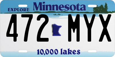 MN license plate 472MYX