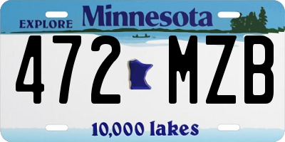 MN license plate 472MZB