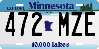 MN license plate 472MZE