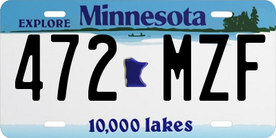 MN license plate 472MZF
