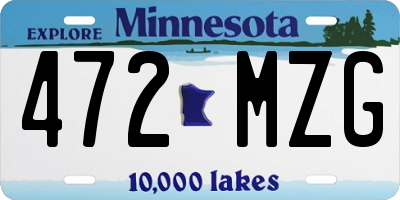 MN license plate 472MZG