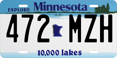 MN license plate 472MZH