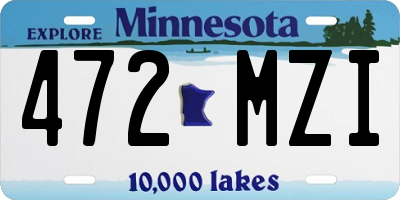 MN license plate 472MZI