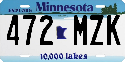 MN license plate 472MZK