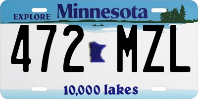 MN license plate 472MZL