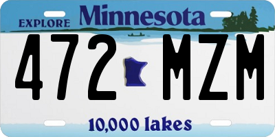 MN license plate 472MZM