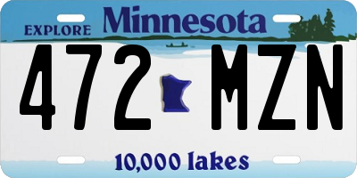 MN license plate 472MZN