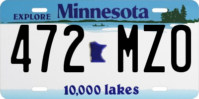 MN license plate 472MZO