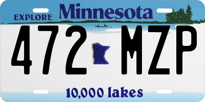 MN license plate 472MZP