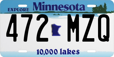 MN license plate 472MZQ