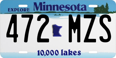 MN license plate 472MZS