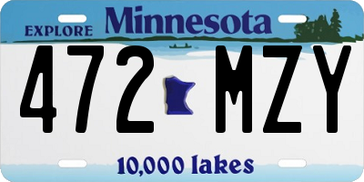 MN license plate 472MZY