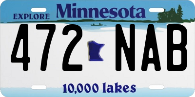 MN license plate 472NAB