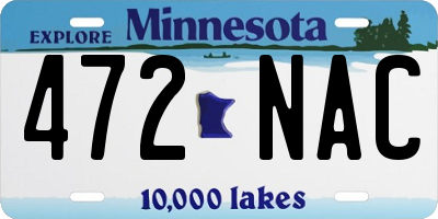 MN license plate 472NAC