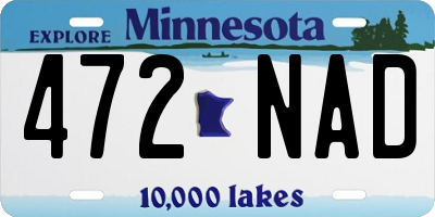 MN license plate 472NAD