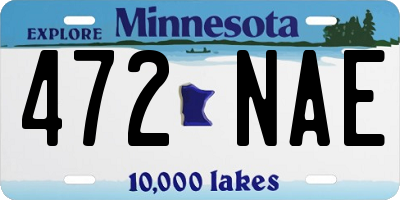 MN license plate 472NAE