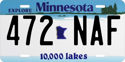 MN license plate 472NAF