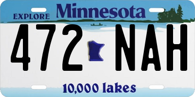 MN license plate 472NAH
