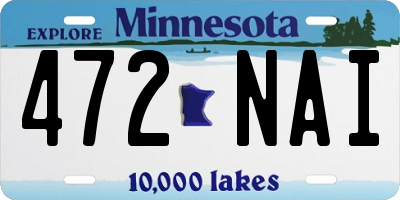 MN license plate 472NAI