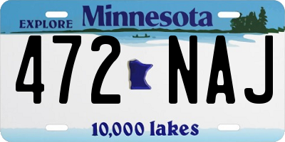 MN license plate 472NAJ