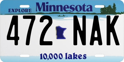 MN license plate 472NAK