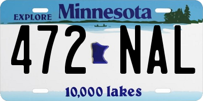 MN license plate 472NAL